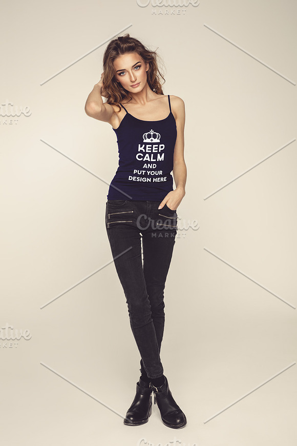 Woman T-shirt Mock-up#4 in Product Mockups - product preview 2