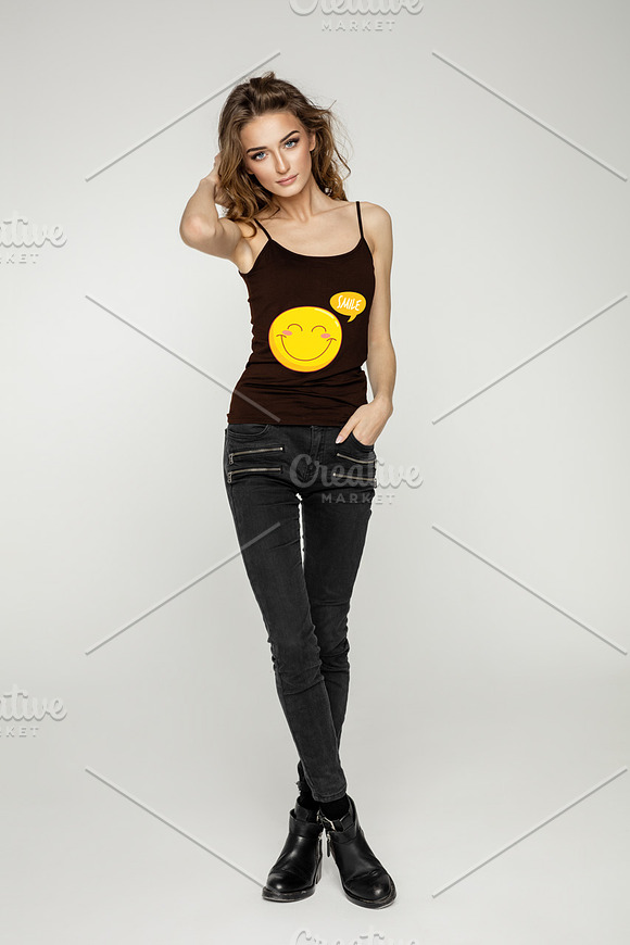 Woman T-shirt Mock-up#4 in Product Mockups - product preview 3