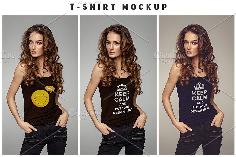 Woman T-shirt Mock-up#2 in Product Mockups - product preview 8
