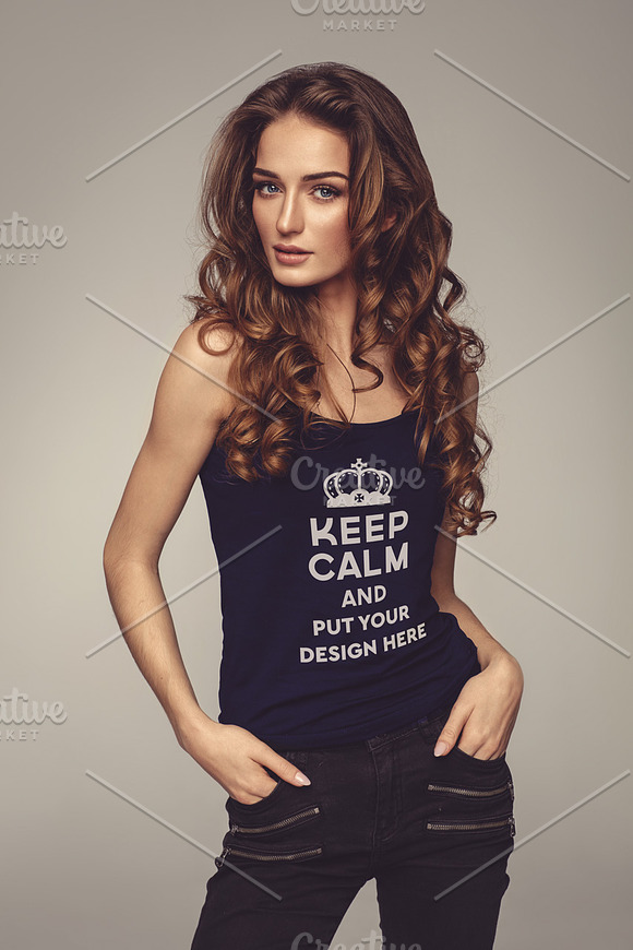 Woman T-shirt Mock-up#2 in Product Mockups - product preview 1