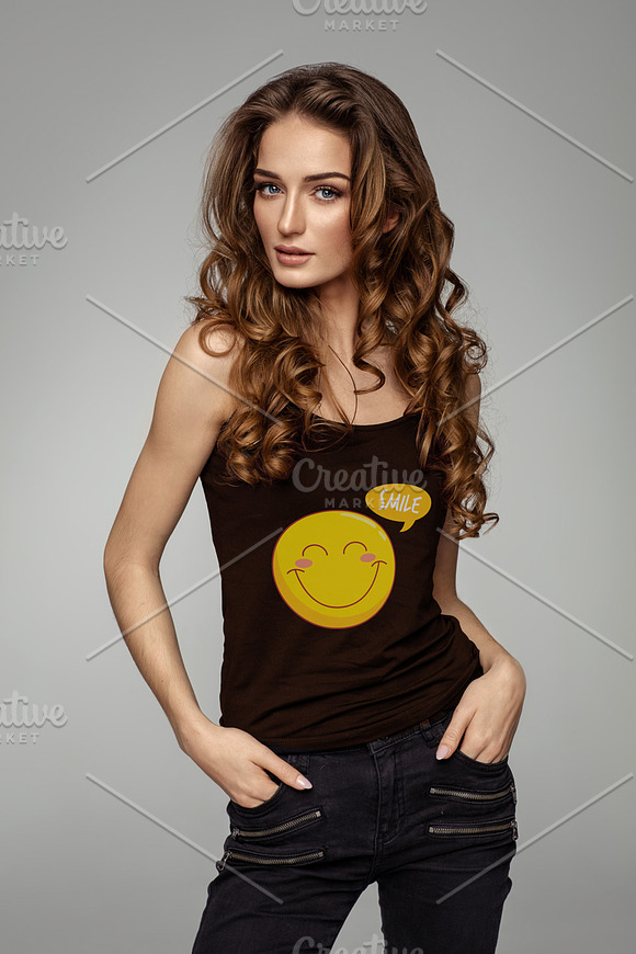 Woman T-shirt Mock-up#2 in Product Mockups - product preview 3