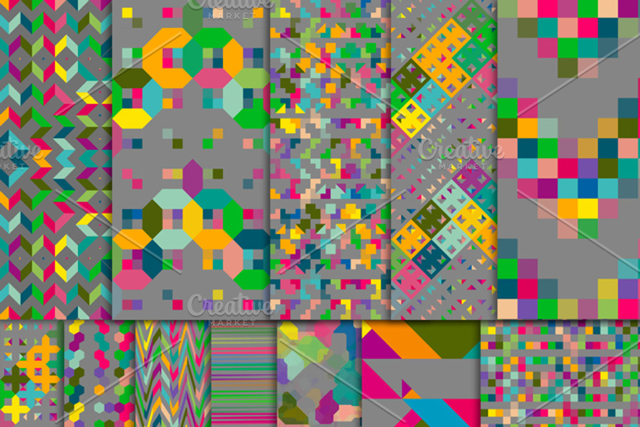 Digital Paper Pack - Lego Pixels in Patterns - product preview 8