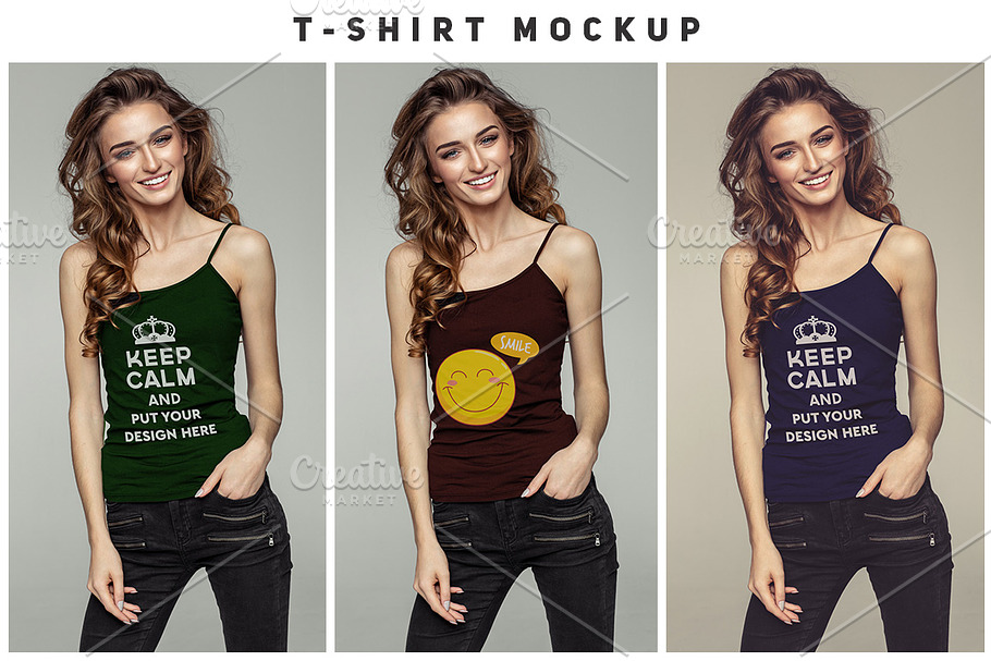 Woman T-shirt Mock-up#3 in Product Mockups - product preview 8