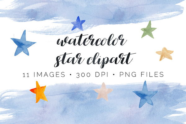 Watercolor Star Clipart