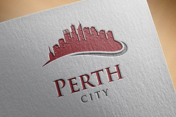 4 - Perth Skyline Landscape Logo in Logo Templates - product preview 1
