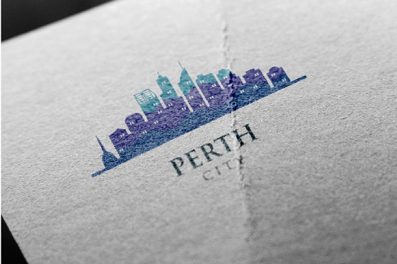 4 - Perth Skyline Landscape Logo in Logo Templates - product preview 2