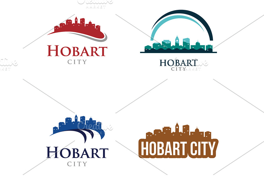 4 - Hobart Skyline Landscape Logo in Logo Templates - product preview 8