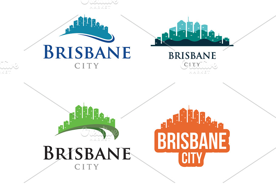 4 - Brisbane Skyline Landscape Logo in Logo Templates - product preview 8