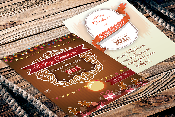 Merry christmas and New Year invite in Card Templates - product preview 3