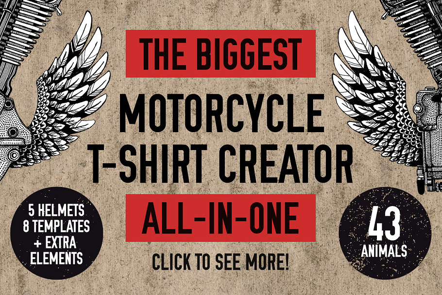 ALL in one Biker t-shirt creator in Logo Templates - product preview 8