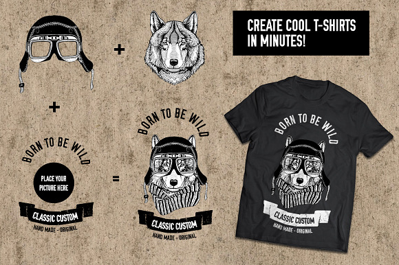 ALL in one Biker t-shirt creator in Logo Templates - product preview 1