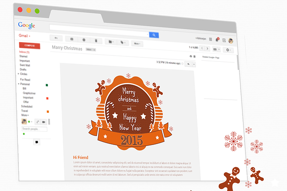 Merry Christmas, New Year e-Mailer in Card Templates - product preview 1