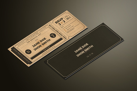 Wedding Invitation Movie Ticket in Card Templates - product preview 2