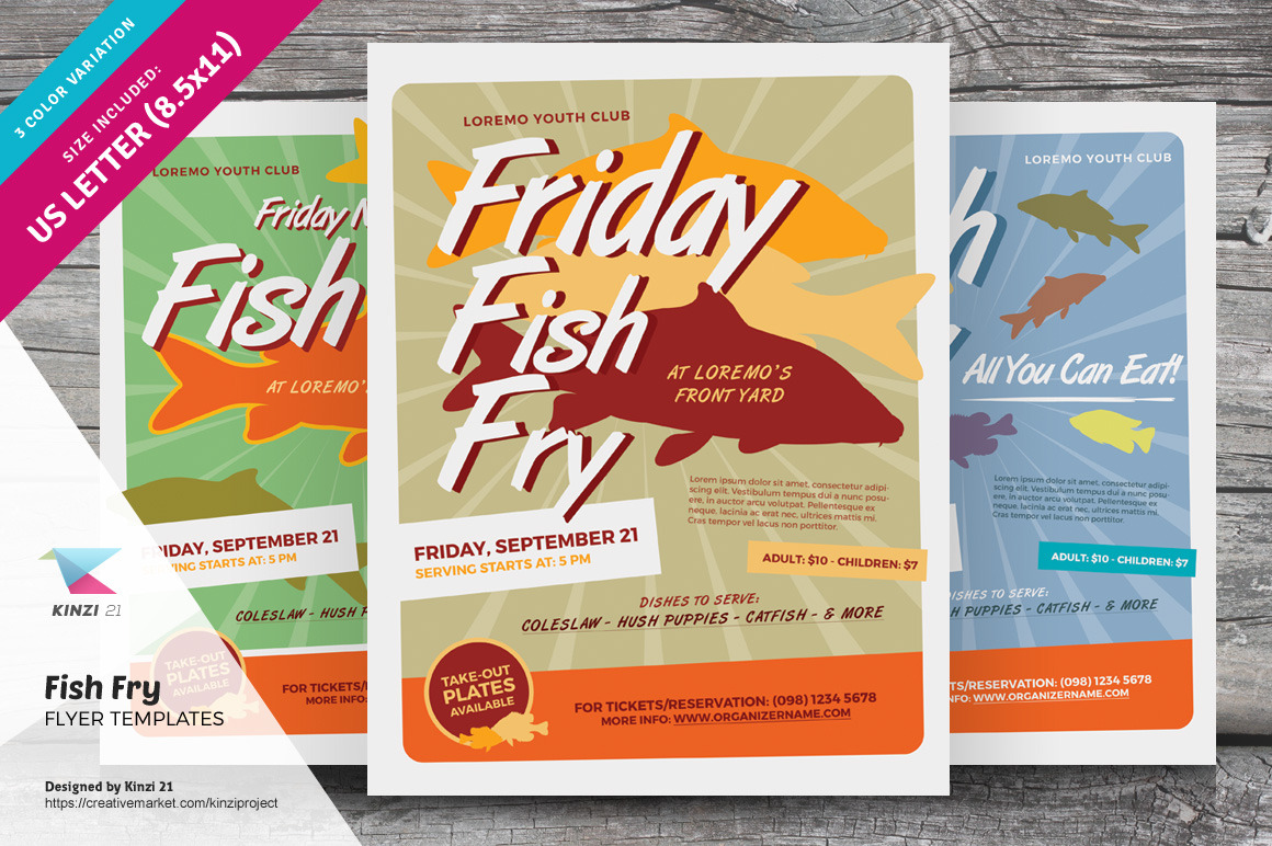 Fish Fry Flyer Templates Flyer Templates Creative Market