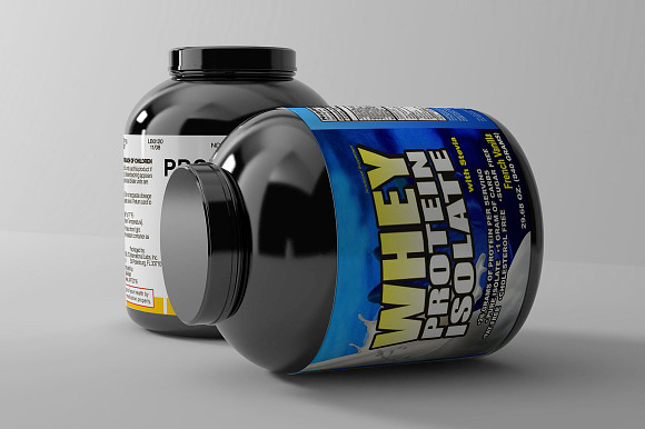 2 Whey Protein Canister Mock Up in Product Mockups - product preview 3