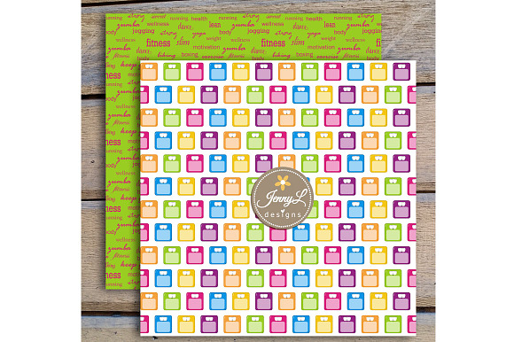Fitness Exercise Digital Papers Clip in Patterns - product preview 4