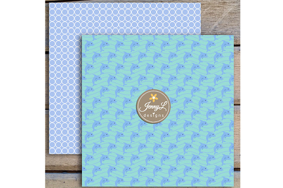 Dolphin Digital Paper & Clipart in Patterns - product preview 3