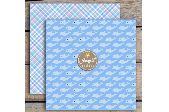 Dolphin Digital Paper & Clipart in Patterns - product preview 4