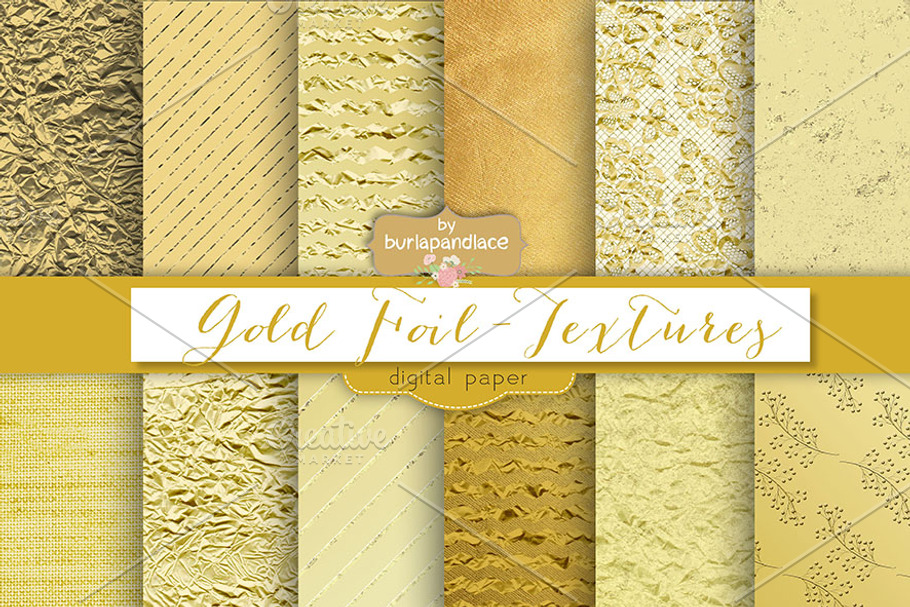 Gold foil/textures digital paper in Patterns - product preview 8