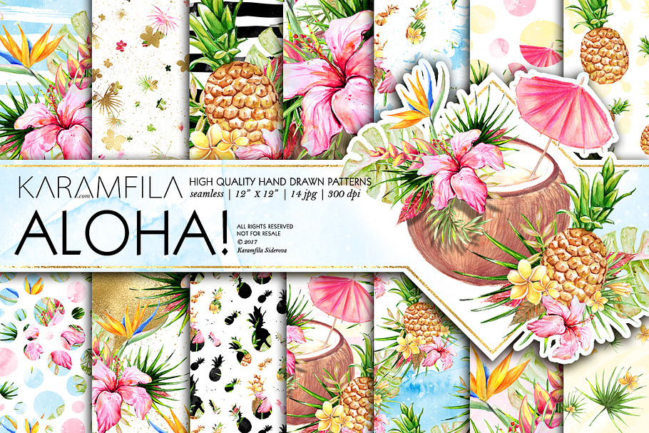 Aloha Patterns Tropical Summer Paper