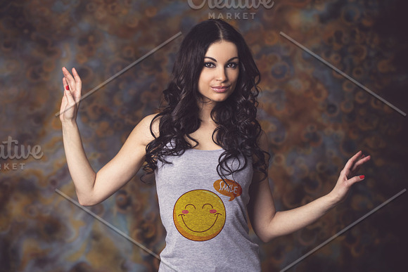 Woman T-shirt Mock-up#6 in Product Mockups - product preview 3