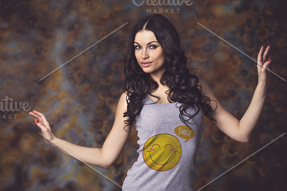 Woman T-shirt Mock-up#7 in Product Mockups - product preview 2
