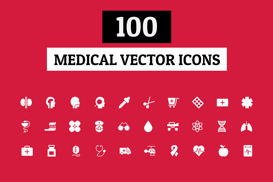 100 Medical Vector Icons in Graphics - product preview 8