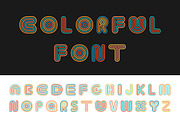 Colorful striped funny font.