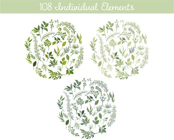 Greenery 2 - More Leaves & Wreaths in Illustrations - product preview 1