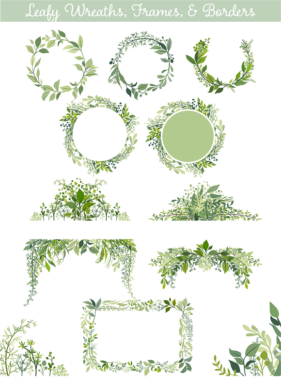 Greenery 2 - More Leaves & Wreaths in Illustrations - product preview 3