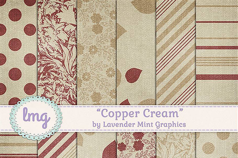 Copper Cream Scrapbook Paper