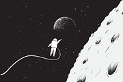 Astronaut near the Moon