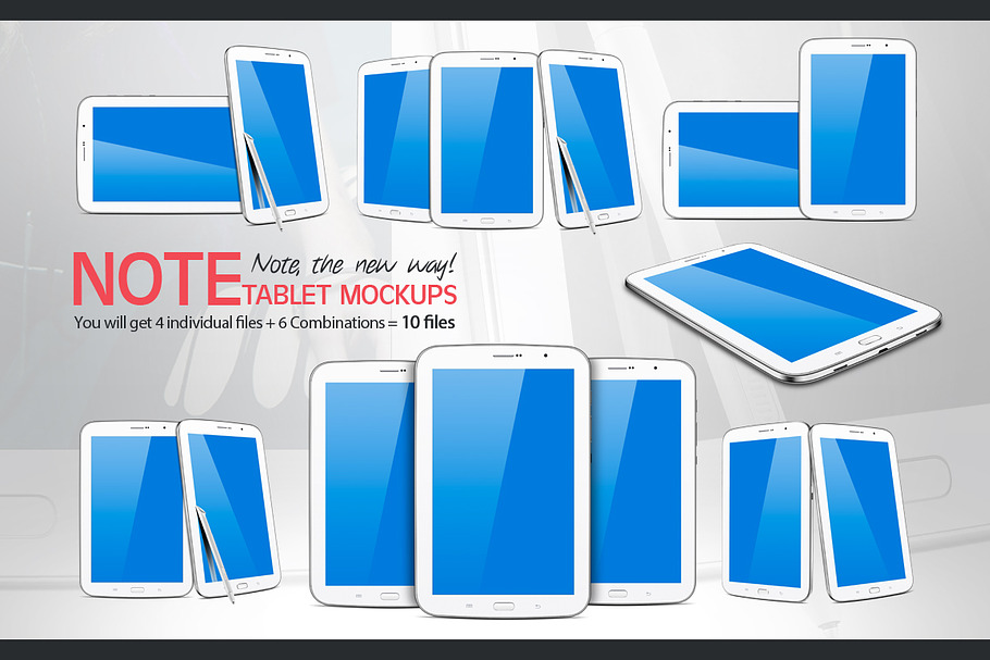 Note Tablet Mockups in Mobile & Web Mockups - product preview 8