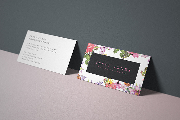 Floral - Business Card 107 in Business Card Templates - product preview 2