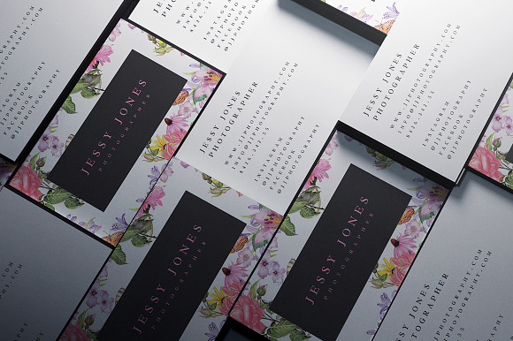Floral - Business Card 107 in Business Card Templates - product preview 3