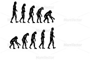 Theory evolution of man. From monkey to man. Vintage engraving