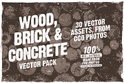 Wood, Brick & Concrete - Vector Pack