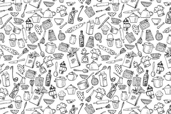Kitchen doodles in Illustrations - product preview 4