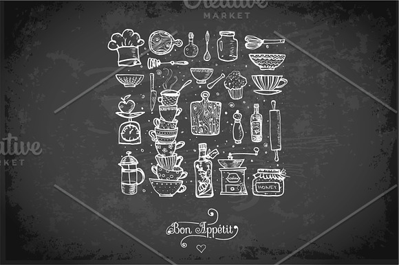Kitchen doodles in Illustrations - product preview 11