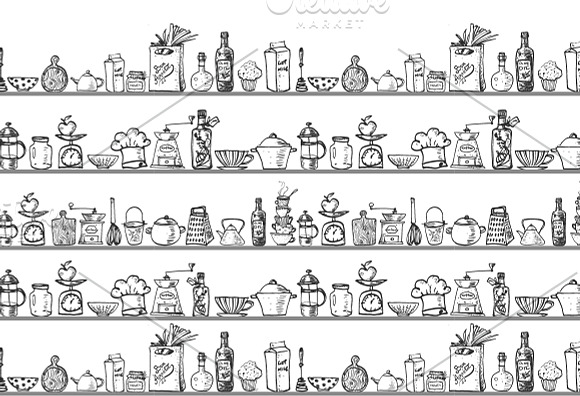 Kitchen doodles in Illustrations - product preview 13