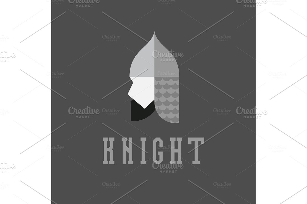 Knight head, helmet with chain mail armor, vector illustration face in Illustrations - product preview 8