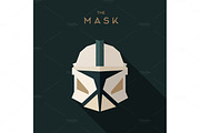 Mask villain into flat style vector graphics art