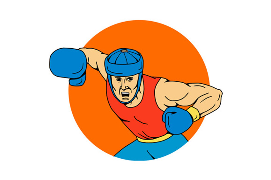 Amateur Boxer Overhead Punch 