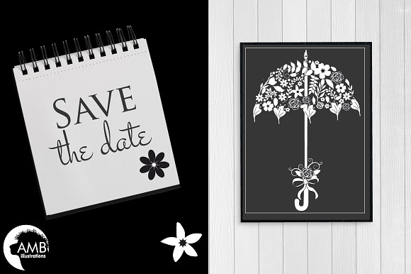 Chalkboard Wedding Clipart 1242 in Illustrations - product preview 3
