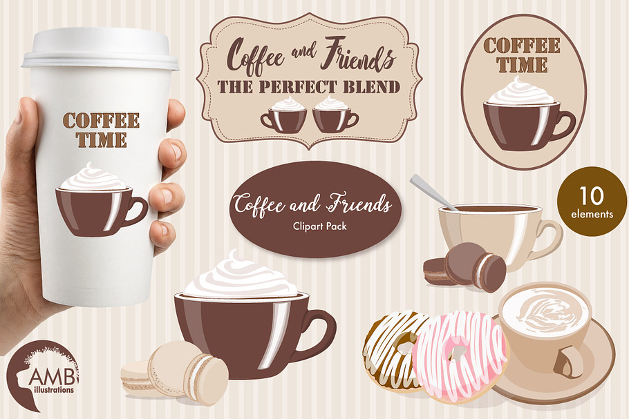 Coffee and Friends clipart AMB-1566