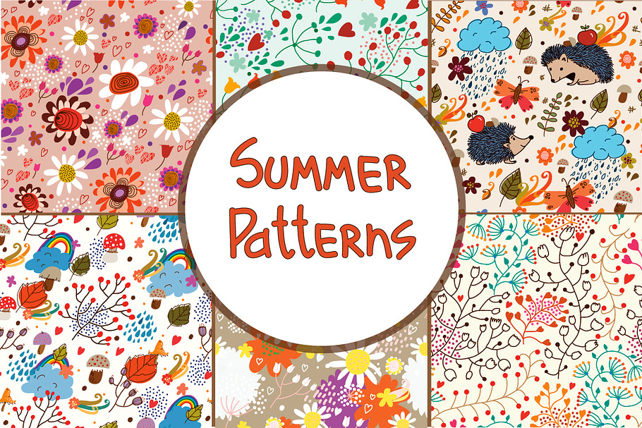 Set of seamless floral patterns ♥ in Patterns - product preview 8