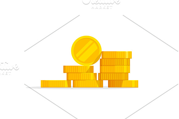 Coins Money Stack Vector in Illustrations - product preview 1