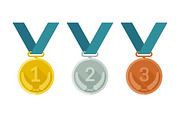 Medals from gold, silver and bronze