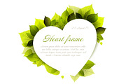 Love heart from green leafs