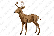 Pixel art deer illustration